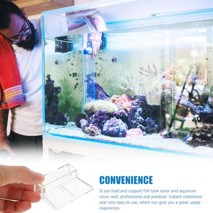 Toyvian 4pcs Sturdy Aquarium Cover Racks Acrylic Fish Tank Lid Brackets for Secure Support and Insulation for Covers Various Aquariums and Design