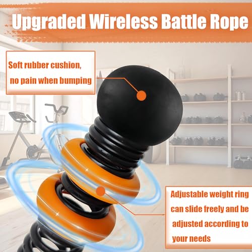 Ropeless Battle Ropes, Cordless Jump Rope Adjustable Weight for Home Gym, Portable Cordless Jump Rope, Strength Equipment for Men, Women & Fitness Enthusiasts