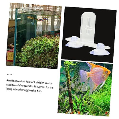 LIOOBO 4 Sets Aquarium Fish Tank Divider Clips Transparent Breeding Isolation Board Durable Suckers for Fish Separation Bottom Filtering for Tanks