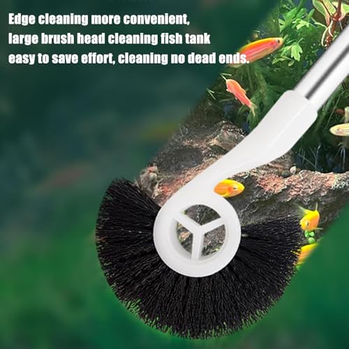 Fish Tank Cleaning Brush Long Handle 55cm, Aquarium Algae Scraper for Glass Tanks and Acrylic Aquariums, Fish Tank Cleaning Tools Glass Cleaner with Spiral Brush Head