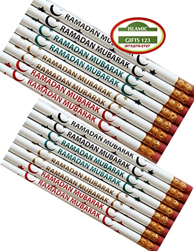 Ramadan Pencils[48 Pack] Ramadan Favor Ramadan Mubarak Pencils Happy Eid Customized Party Favors Eid decor Arabic Novelty Muslim Gifts Wholesale (RAMADAN) - style: RAMADAN