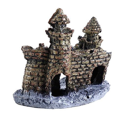 Vctitil Fish Tank Resin Ancient Castle Design Artificial Coral Castle Simulation for Fish Tank Decor Resin Aquarium Ornament Accessories