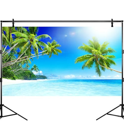SandBeach Fish Tank Background Tropical Ocean Paradise Island Aquarium Background Sea Beach Seascape Terrarium Backgrounds Sunray Blue Sky Seacoast Ocean Sea Waves Reptile Tank Backgrounds 24x16in - color: Blue_Green, size: 24(W)x16(H)inches/ 60(W)*40cm(H
