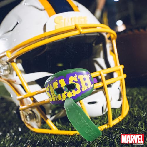 Marvel The Hulk Lip Guard, Football Mouth Guard with Detachable Strap, Lip Protector Adult and Youth, Flag Football & Lacrosse (One Size, Green) - color: Hulk