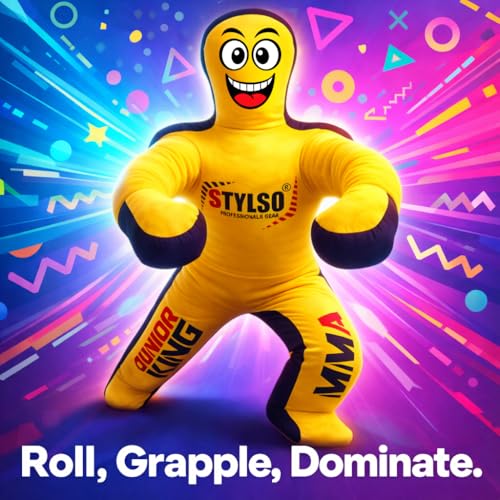 Unfilled Wrestling Dummy for Kids – Youth Grappling Dummy BJJ, MMA, Jiu Jitsu & Judo Training Partner – Durable Martial Arts Practice Buddy - color: Yellow, size: 3ft / 36"