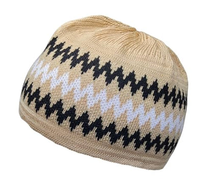 Set 4 Kufi Hat for Men Muslim AMN-225 Beanie Skull Cap Islam Taqiyah Takke Gift - color: Color Set 1