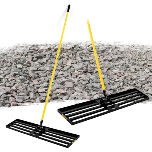 Lawn Leveling Rake, 45"x10" Heavy Duty Sand Leveling Tool with 7FT Long Handle, Steel Golf Rake for Soil, Compost, Gravel, Lawn Leveler for Yard, Garden, Golf Course, Landscaping Level Tool - style: 7FT 45"x10"