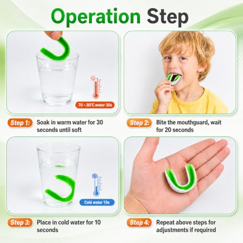 MENOLY 5 Packs Kids Mouth Guard - BPA Free Toddler Mouth Guard for Boys Girls with Portable Case, Mouth Guard Football for Boxing, Basketball, Lacrosse, MMA, Hockey, Wrestling, Soccer - size: Small (Under 7 Year old)