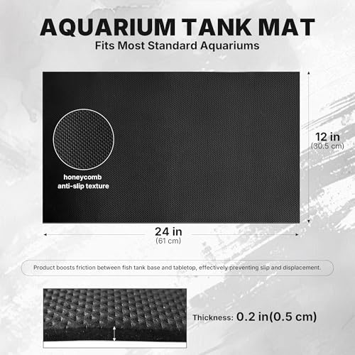 Aquarium Leveling Mat 12" X 24" X 0.2" EVA Aquarium Foam Leveling Mat, Non-Slip Shockproof Fish Tank Mat for Under Tank for Glass Fish/Turtle Tank Protection - size: 12inx24in