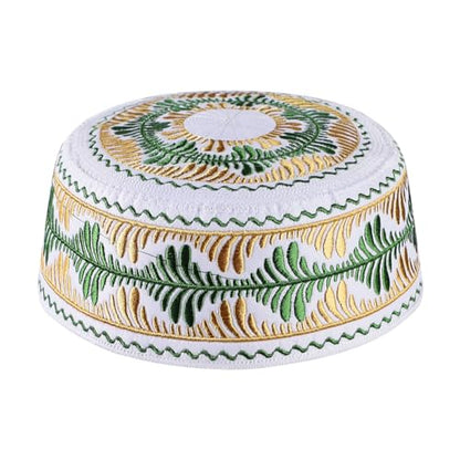 Kids Boys Muslim Prayer Kufi Hat Islamic Prayer Cap Embroidered Prayer Headwear Cap Praying Skull Cap Topi Ramadan Eid Hat - color: Yellow-small