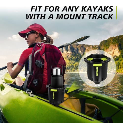 Hikeen Kayak Cup Holder with Rubber Tab, Multi-Functional Cup Holder for Kayak Water Bottle Holder, Drinks Holder, Fishing Tool, Lures Storage, Kayak Track Mount Install - style: 1Pack