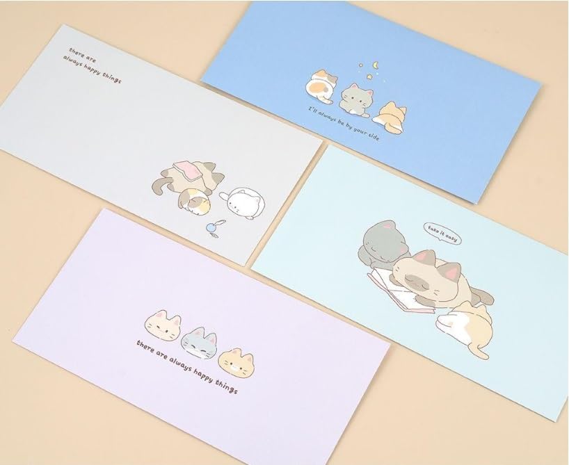 16 Pcs Money Envelopes Cash Envelopes, 8 Designs, 3.5 x 7 Inch (Cat) - style: Cat