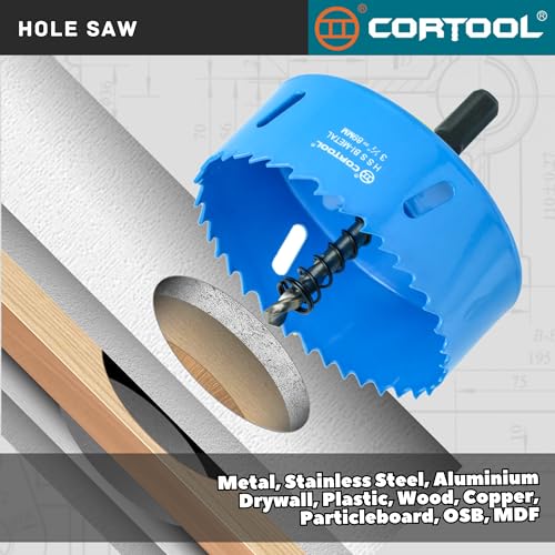 1-1/2 Inch Hole Saw with Arbor for Metal and Wood Cutting, Bi-Metal Hole Cutter, 1-1/2" Hole Saw Kit for Drywall, Wood, PVC Boards, Fiberglass and Vent Pipes - style: 1-1/2"（38mm）