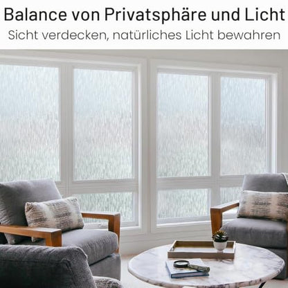 Haton Window Privacy Film, Frosted Stripe Non-Adhesive, 17.5" x 78.7" | Static Cling Removable Frosted Glass Film, Blocks UV & Heat, Anti-glare Privacy Covering for Bathroom & Home Windows - color: Frosted Stripe, size: 17.5" x 78.7"