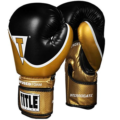TITLE Boxing Infused Foam Interrogate Training Gloves 2.0 - Boxing Gloves, Boxing Training Gloves, MMA Gloves, Oz Training Gloves, Kickboxing Gloves, Punching Bag Gloves, Sparring Gloves - color: Gold/Black, size: 16 oz