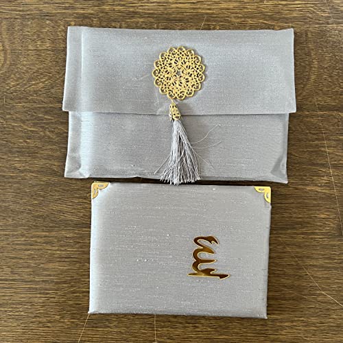 Muslim Prayer Rug, Bag&Yaseen Surah Pocket-Size Book, Bag&Prayer Beads Set I Perfect Islamic Gift I Prayer Rug Travel I Muslim for Men&Women I Soft Islamic Mat | Luxury Islamic Gifts (5 Sets, Grey) - color: Grey, size: 5 Sets