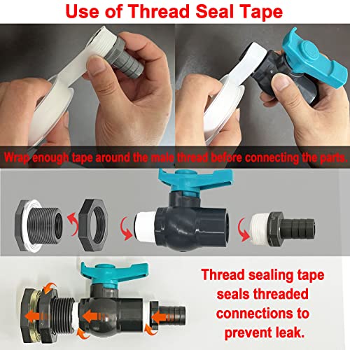 Rain Barrel Spigot PVC Faucet Kit Water Diverter Kit with Bulkhead Fitting, Ball Valve, Garden Hose Barb(16mm) Adapter, Pipe Clamps, Thread Tape, Hole Saw(for 16mm ID Hose) - size: For 16mm ID hose