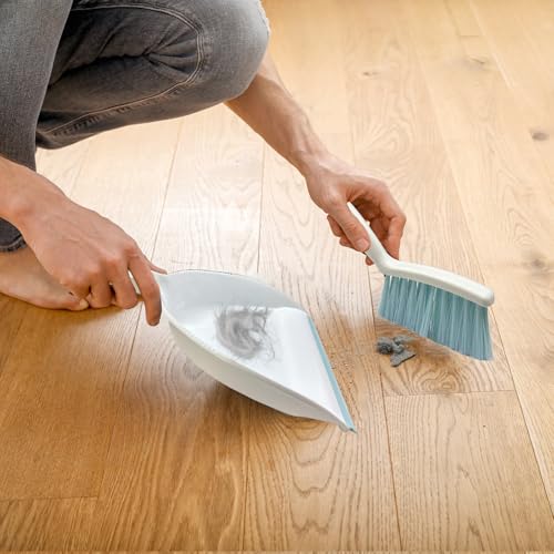 Mini Broom and Dustpan Set Small Dust pan & Brush Set Portable Cleaning Tools for Home Office RV Camping Learning (Blue) - color: Blue