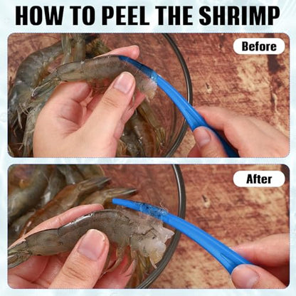 Gisafai 6 Pcs Shrimp Peeler Plastic Deveiner Cleaner Tool for Kitchen Shrimp Deveining Peel Tool, 10.2 Inch(Blue) - color: Blue