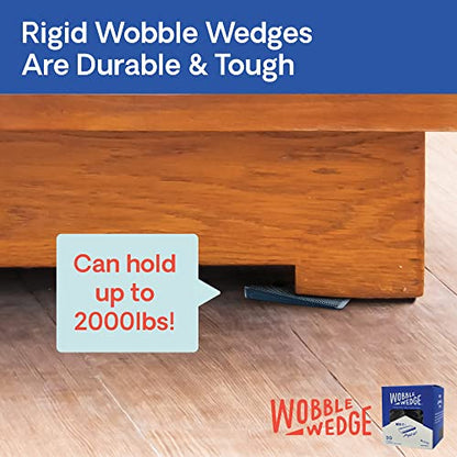 Wobble Wedge Rigid Heavy Duty Leveling Plastic Shims, Black, 30-Pack | Made in USA Rigid Shims with Tough, Durable, Interlocking Non-slip Grip Design; Multipurpose Leveling for Varied Projects - size: 30