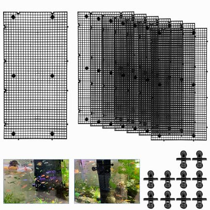 8pcs Fish Tank Divider with 10 pcs Suction Cups DIY Adjustable Aquarium Divider Filter Bottom Fish Tank Isolation Board Egg Crate