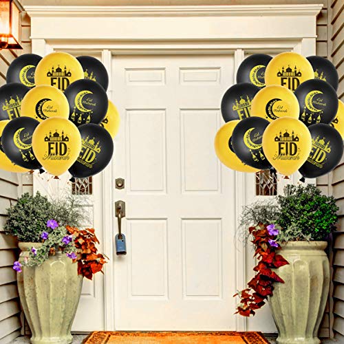 Eid Mubarak Latex Balloons - 20 Balloons - With Festive Print - Celebrate With Friends & Family