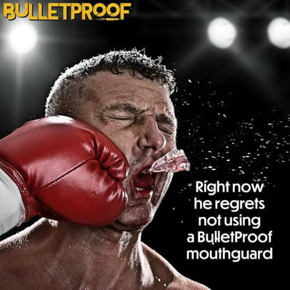 Bulletproof MMA & Boxing Mouth Guard: Thinnest Most Breathable Mouthguard! | 3X Stronger for Fighting: Boxing, Martial Arts, Muay Thai, Taekwondo, Sparing, Jiu Jitsu etc. Men & Women. Braces Option too! - color: Lava Black, size: FIGHTING