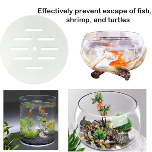 Acrylic Aquarium Anti Jumping Lid Cover 2PCS, Round 7.5 Inch Fish Tank Cover with Multi Holes to Prevent Fish, Shrimp, Turtles, Reptiles from Jumping Out