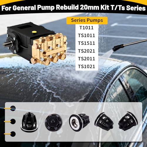 6 Pcs Pressure Washer Pump Check Valve Kit 1 K01 Replacement Valve Washer Bulk Rubber Inter Compatible with General Pump T1011 Ts1011 Ts1511 Ts2021 Ts2011 Ts1021 20 mm Series Pumps Tool