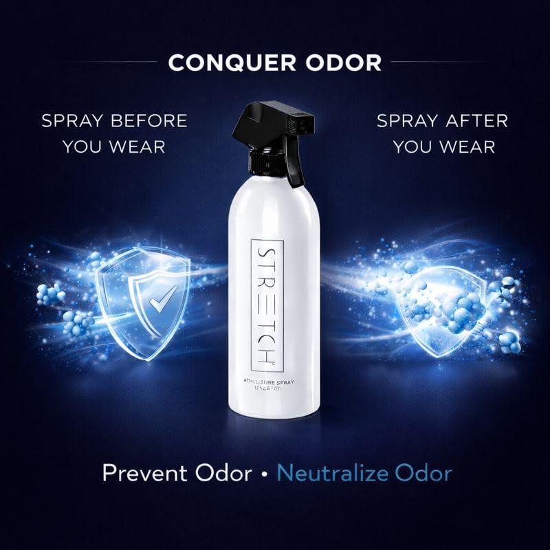 FOREVER NEW Stretch Athleisure Pre-Treatment Odor Removal Spray - Fabric Refresher, 3.38 Fl Oz