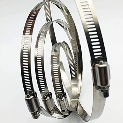 6 Pieces Adjustable 304 Stainless Steel Worm Gear Hose Clamps Water Pipe Clamps Assortment Kit Duct Clamps Pipe Clamp worm drive hose clamps (4" 5” 6") - size: 4"/5"/6"-6Pcs
