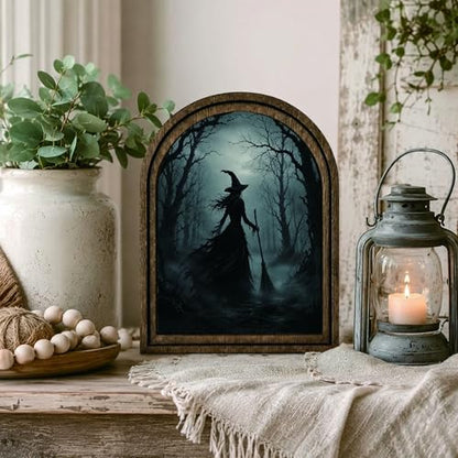 Witch Forest Halloween Arched Table Sign - color: Dark Forest Witch
