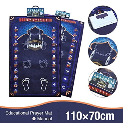 Adult Educational Interactive Prayer Mat-Islamic Gifts Muslim Purple - style: Purple-MMM