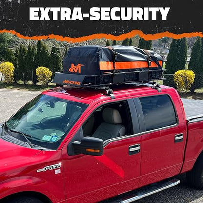 Mockins 20 Cu.Ft. Roof Cargo Bag for Top of Car | 53"x40"x17" All-Weather Rooftop Cargo Carrier Bag | Abrasion-Resistant Vinyl Car Top Carrier Without Roof Rack w/Mat, Straps, Hooks, Lock & Carry Bag - size: Bag: 53"x40"x17"