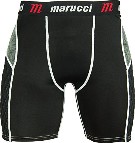 Marucci Men's Marucci Adult Elite Padded Slider Shorts - color: Black, size: Medium