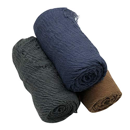 Women Scarf Shawl for All Season 3PCS Scarve Wrap Scarve. - color: Dark Brown, Dark Green, Dark Blue