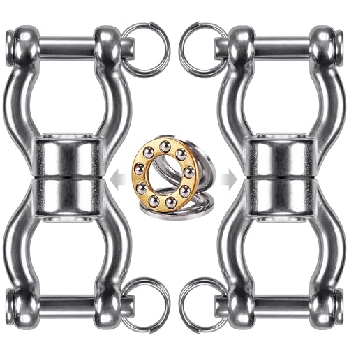 SELEWARE Heavy Duty Bearing Swing Swivel, 360° Rotation Hanging Accessory | Quiet Smooth Rotation, Supports Up to 1200LB, 2 Pack, Removable Buckle for Swings, Hammocks, Tire Swings and Heavy Bags - color: Swivel - Style B, 2 Pack