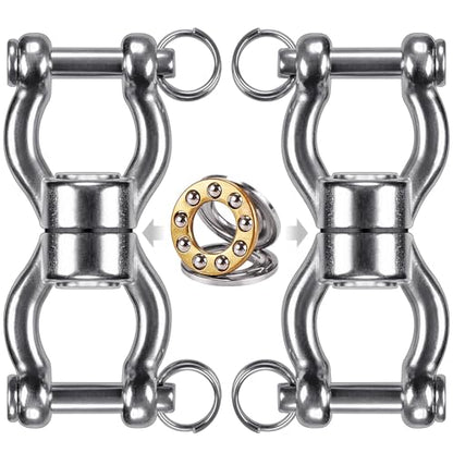 SELEWARE Heavy Duty Bearing Swing Swivel, 360° Rotation Hanging Accessory | Quiet Smooth Rotation, Supports Up to 1200LB, 2 Pack, Removable Buckle for Swings, Hammocks, Tire Swings and Heavy Bags - color: Swivel - Style B, 2 Pack