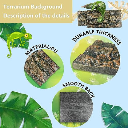 4pcs Rock Terrarium Background,3D Reptile Tank Background Board,Amphibian Stereo Backdrop Wall,Lizard Snake Gecko Spider Chameleon Turtle Fish pet silo Background Decorative Panel - color: yellow-11.8"*8.8"（4pcs）