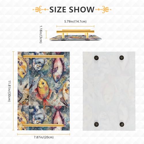 Retro Fish Decorative Trays Drawer Organizer Tray Desk Drawer Organizer for Bedroom