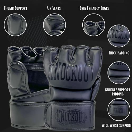 Grappling UFC MMA Gloves for Men Women, Training & Sparring, Martial Arts Punching Bag Gloves with Open Palms Kickboxing Gloves, Muay Thai, MMA - size: Large