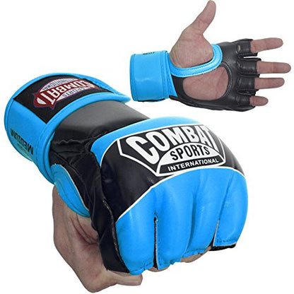 Combat Sports Pro Style Grappling MMA Gloves - color: Blue, size: Standard