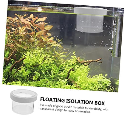 Floating Acrylic Fish Tank Breeding Box Durable Fish Isolation Container for Small Fish Easy Observation with Openable Cover for Guppy Betta and Cichlid Aquariums