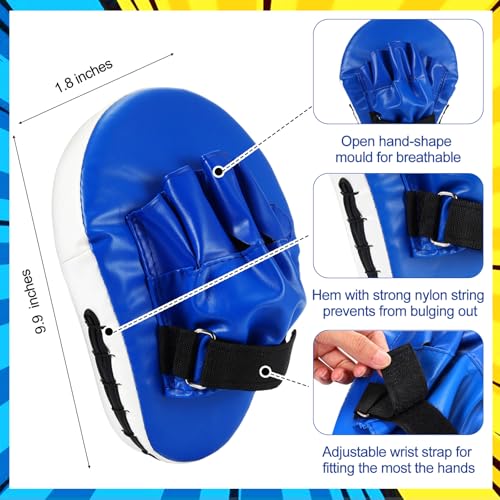 HyDren 2 Pcs Boxing Pad Set for Kids Blue Dragon Punching Mitts and Kicking Pads for Youth Teen Kickboxing Taekwondo Karate MMA Sparring Training Equipment Boys Girls Ages 3-14