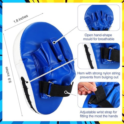 HyDren 2 Pcs Boxing Pad Set for Kids Blue Dragon Punching Mitts and Kicking Pads for Youth Teen Kickboxing Taekwondo Karate MMA Sparring Training Equipment Boys Girls Ages 3-14