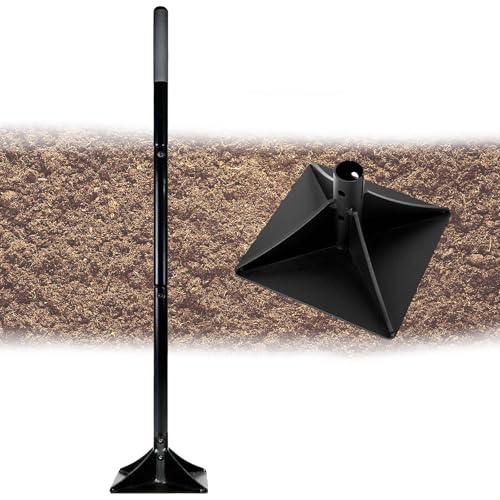 Steel Tamper Tool with 48 inch Handle，10''x10'' Hand Tamper | Gardening Hand Tools, Leveling Ground, Installing Pavers, Driveway, Garden, Yard, Repairing Blacktop