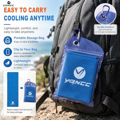 YQXCC 4 Pack Cooling Towels (40"x12"), Cool Neck Towel, Soft Breathable Microfiber for Gym, Yoga, Golf, Running, Camping & Summer Outdoor Activities - color: Dark Blue + Light Blue + Dark Gray + Light Gray