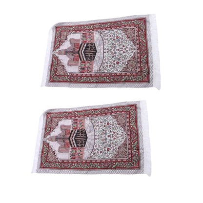 Rengue Soft Velvety Touch Prayer Rug Islamic Prayer Mat Portable Foldable with Elegant Tassels for Men Women Ramadan Eid Gift