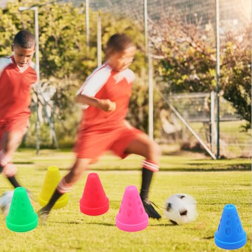FZBNSRKO 20pcs Mixed Color Mini Sports Training Cones Training Cones for Kid Adult Plastic Windproof Roadblock Traffic Road Cones for Roller Skating and Skate Practice