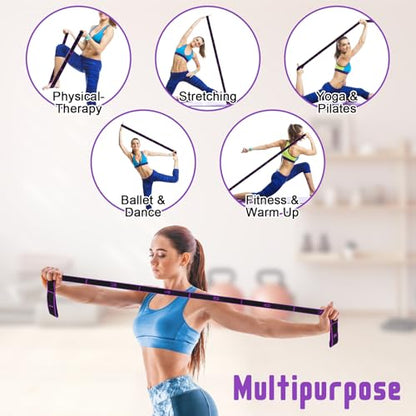 Resistance Bands with Handles, Elastic Stretching Strap for Physical Therapy, Yoga Strap for Stretching Equipment, Shoulder Leg Stretchers Bands for Exercise, Shaping, Flexibility - color: 3 Pack